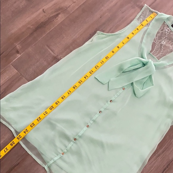 The Limited | Mint Green S/L Top | Lace Detail - Picture 5 of 6
